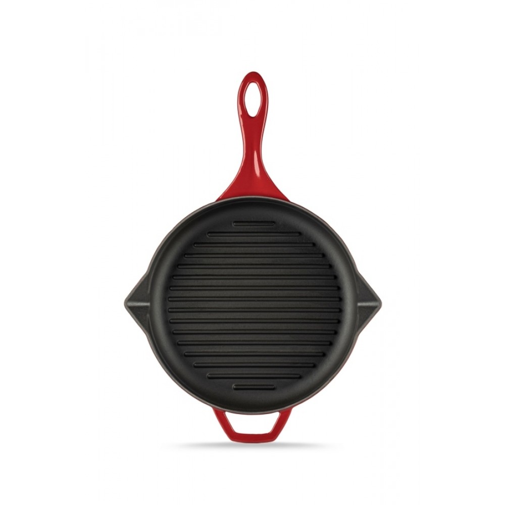 Emaloitu valurautainen grillipannu  Hosse, Rubin, Ф24cm | Valurautainen grillipannu | Valurautapannu |