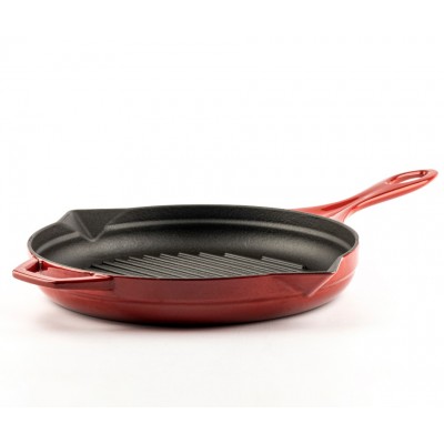 Emaloitu valurautainen grillipannu Hosse, Rubin, Ф28cm - Valurautainen grillipannu