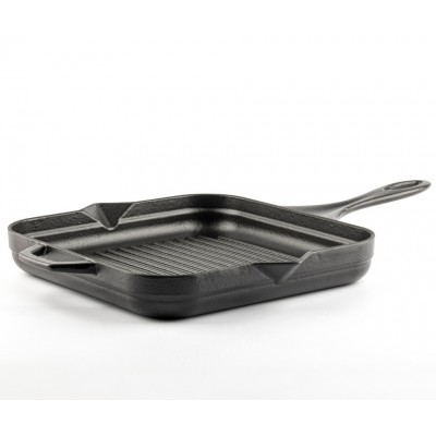 Emaloitu valurautainen grillipannu Hosse, Black Onyx, 28x28cm - Valurautainen grillipannu