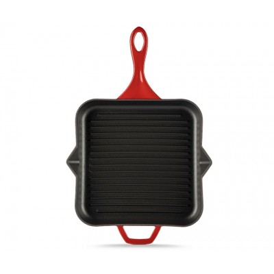 Emaloitu valurautainen grillipannu Hosse, Rubin, 28x28cm - Valurautainen grillipannu