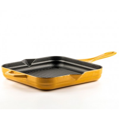 Emaloitu valurautainen grillipannu Hosse, Dijon, 28x28cm - Valurautainen grillipannu