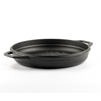 Emaloitu valurautainen grillipannu Hosse, Black Onyx, Ф22cm - Tasainen valurautapannu