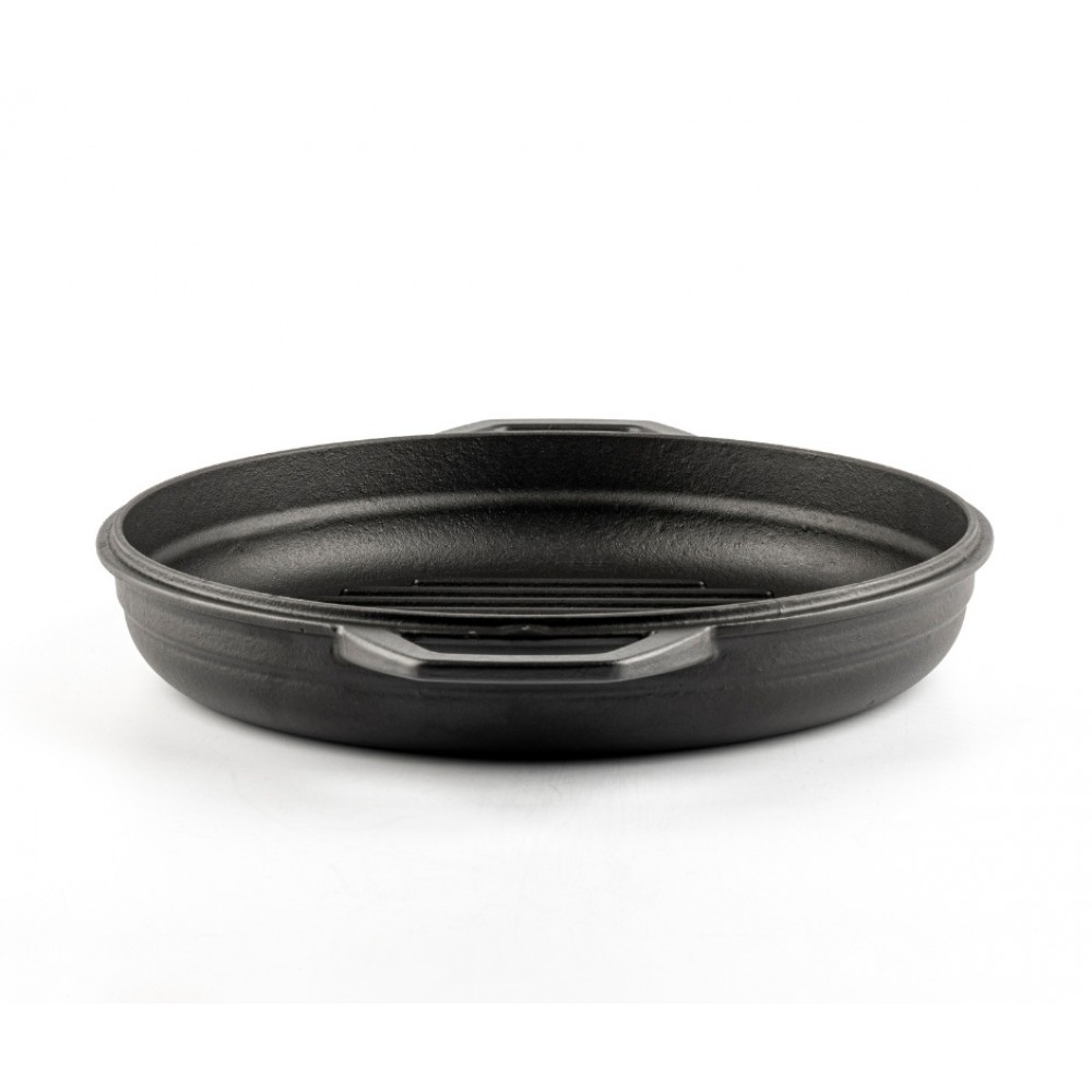 Emaloitu valurautainen grillipannu Hosse, Black Onyx, Ф22cm | Tasainen valurautapannu | Valurautapannu |