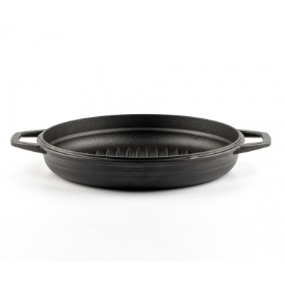 Emaloitu valurautainen grillipannu Hosse, Black Onyx, Ф22cm - Tasainen valurautapannu