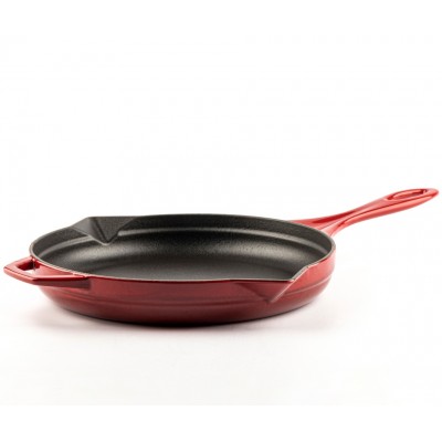 Emaloitu valurautapannu Hosse, Rubin, Ф28cm - Tasainen valurautapannu