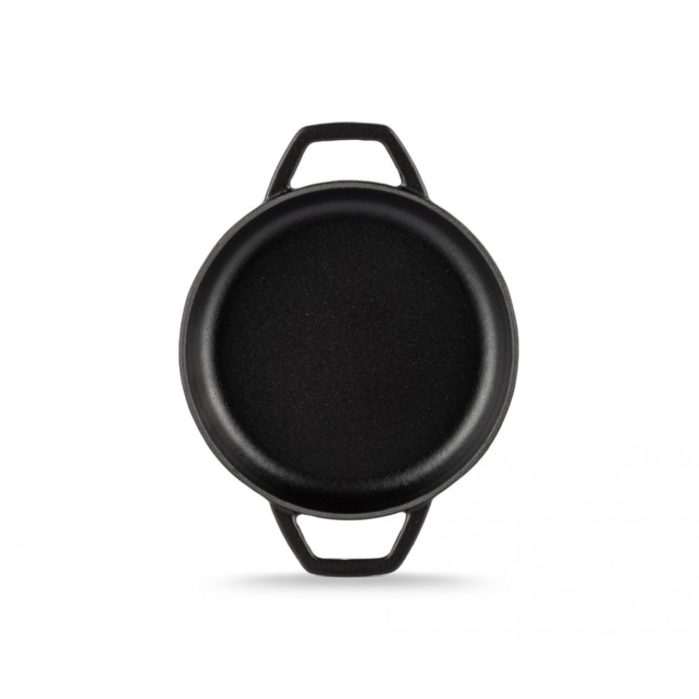 Emaloitu valurautapannu kahdella kahvalla Hosse, Black Onyx, Ф16cm | Tasainen valurautapannu | Valurautapannu |