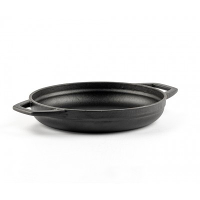 Emaloitu valurautapannu kahdella kahvalla Hosse, Black Onyx, Ф19cm - Tasainen valurautapannu