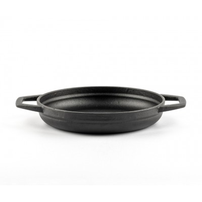 Emaloitu valurautapannu kahdella kahvalla Hosse, Black Onyx, Ф19cm - Tasainen valurautapannu