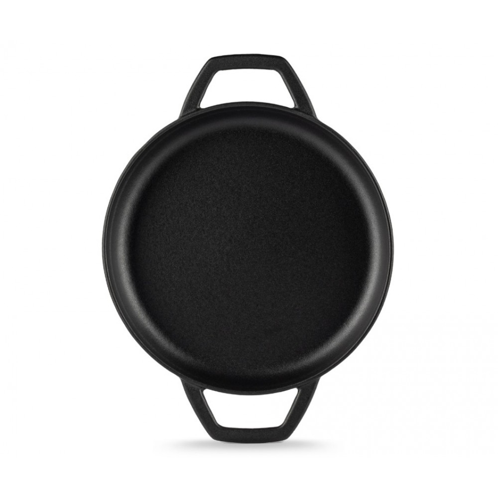 Emaloitu valurautapannu kahdella kahvalla Hosse, Black Onyx, Ф22cm | Tasainen valurautapannu | Valurautapannu |