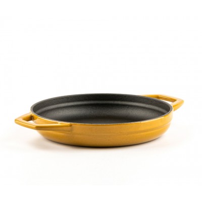 Emaloitu valurautapannu kahdella kahvalla Hosse, Dijon, Ф19cm - Tasainen valurautapannu