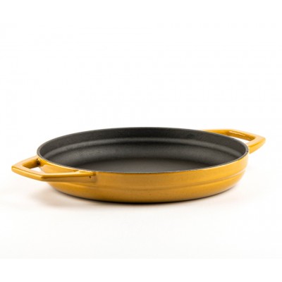 Emaloitu valurautapannu kahdella kahvalla Hosse, Dijon, Ф22cm - Tasainen valurautapannu