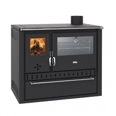 Vesikiertoinen puuhella Prity GT W10, ruostumattomasta teräksestä valmistettu uuni, teräsliesi ja laatikko, 9.6kW - Prity