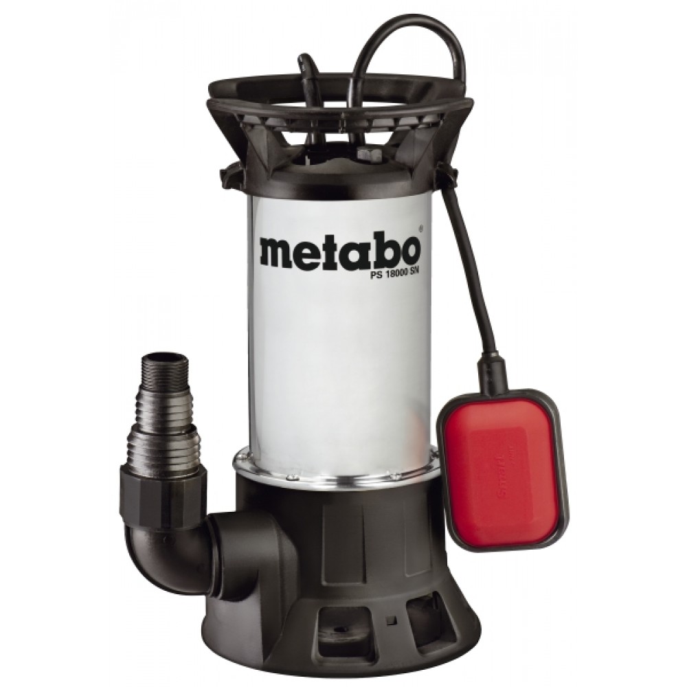 Tyhjennyspumppu uimurilla puhtaalle ja likaiselle vedelle METABO PS 18000 SN, teho 1100 W, virtaus 19 000 l/h | Uppopumppu | Vesipumppu |