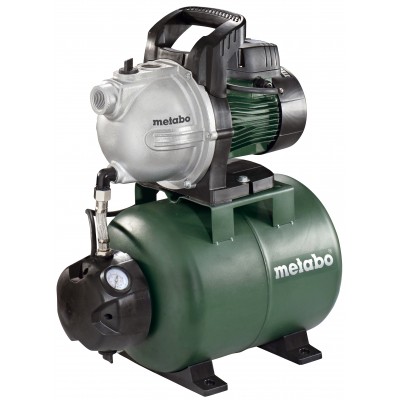 Hydroforipumppu Metabo HWW 4000/25 G, teho 1100 W, Virtausnopeus 4000 l/h, nostokorkeus 46 m, säiliön tilavuus 24 L - Tuotevertailu
