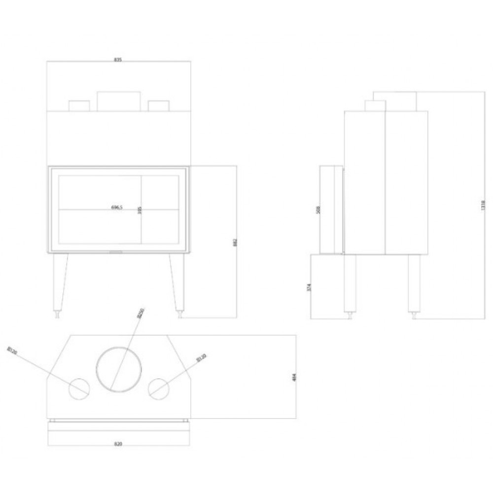 Takkasydän Balkan Energy ATS STABLE AIR 800, ilmanjohtoineen, 15.95kW | Takkasydämet | Takat |