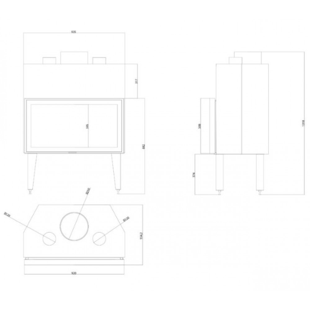 Takkasydän Balkan Energy ATS STABLE AIR 900, ilmanjohtoineen, 19.59kW | Takkasydämet | Takat |