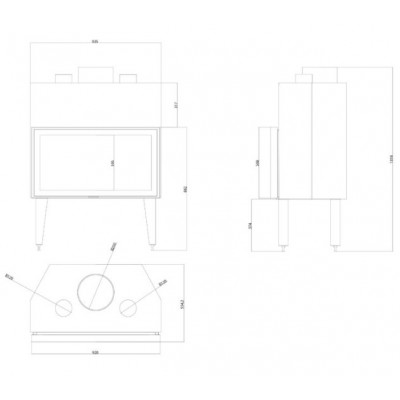 Takkasydän Balkan Energy ATS STABLE AIR 900, ilmanjohtoineen, 19.59kW - Takkasydämet