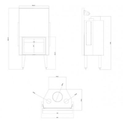 Takkasydän Balkan Energy ATS STRAIGHT AIR 700, ilmanjohtoineen, 14.89kW - Takkasydämet