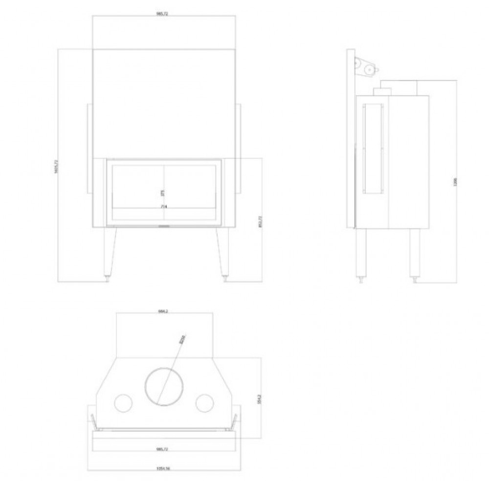 Takkasydän Balkan Energy ATS STRAIGHT AIR 900, ilmanjohtoineen, 19.95kW | Takkasydämet | Takat |