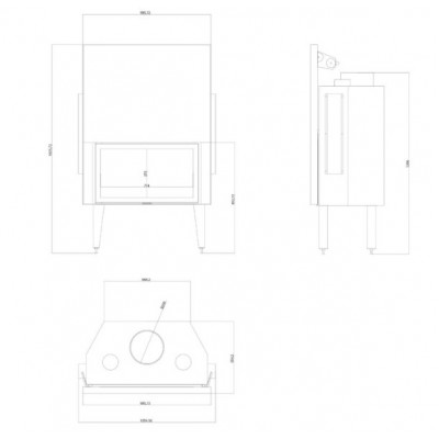 Takkasydän Balkan Energy ATS STRAIGHT AIR 900, ilmanjohtoineen, 19.95kW - Takkasydämet