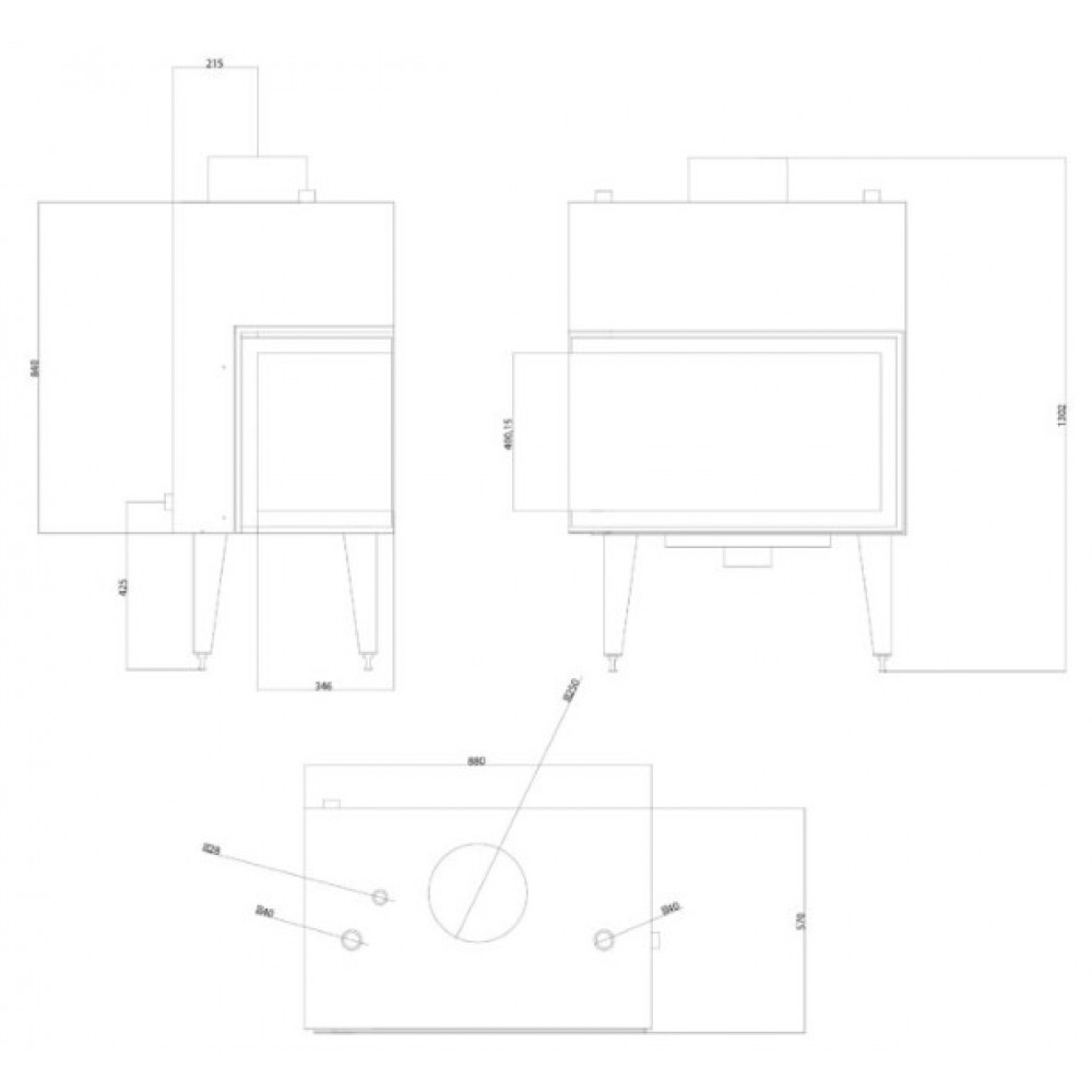 Vesikiertotakkasydän Balkan Energy ATS STABLE HYDRO CORNER 800, oikea, 24.58kW | Vesikiertotakat | Takat |