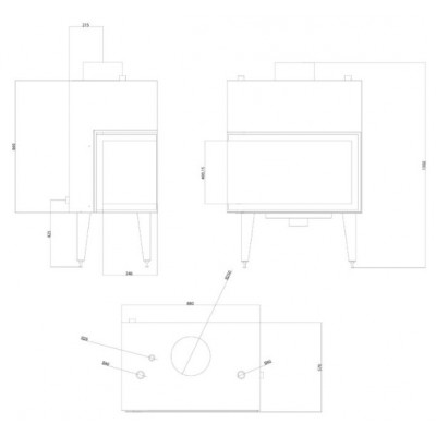 Vesikiertotakkasydän Balkan Energy ATS STABLE HYDRO CORNER 800, oikea, 24.58kW - Vesikiertotakat
