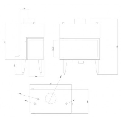 Vesikiertotakkasydän Balkan Energy ATS STABLE HYDRO CORNER 900, oikea, 27.23kW - Vesikiertotakat