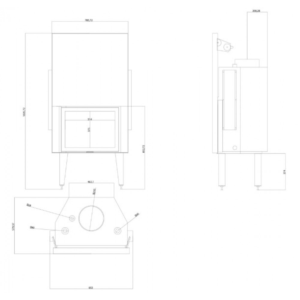 Vesikiertotakkasydän Balkan Energy ATS STRAIGHT HYDRO 700, 24.56kW | Vesikiertotakat | Takat |