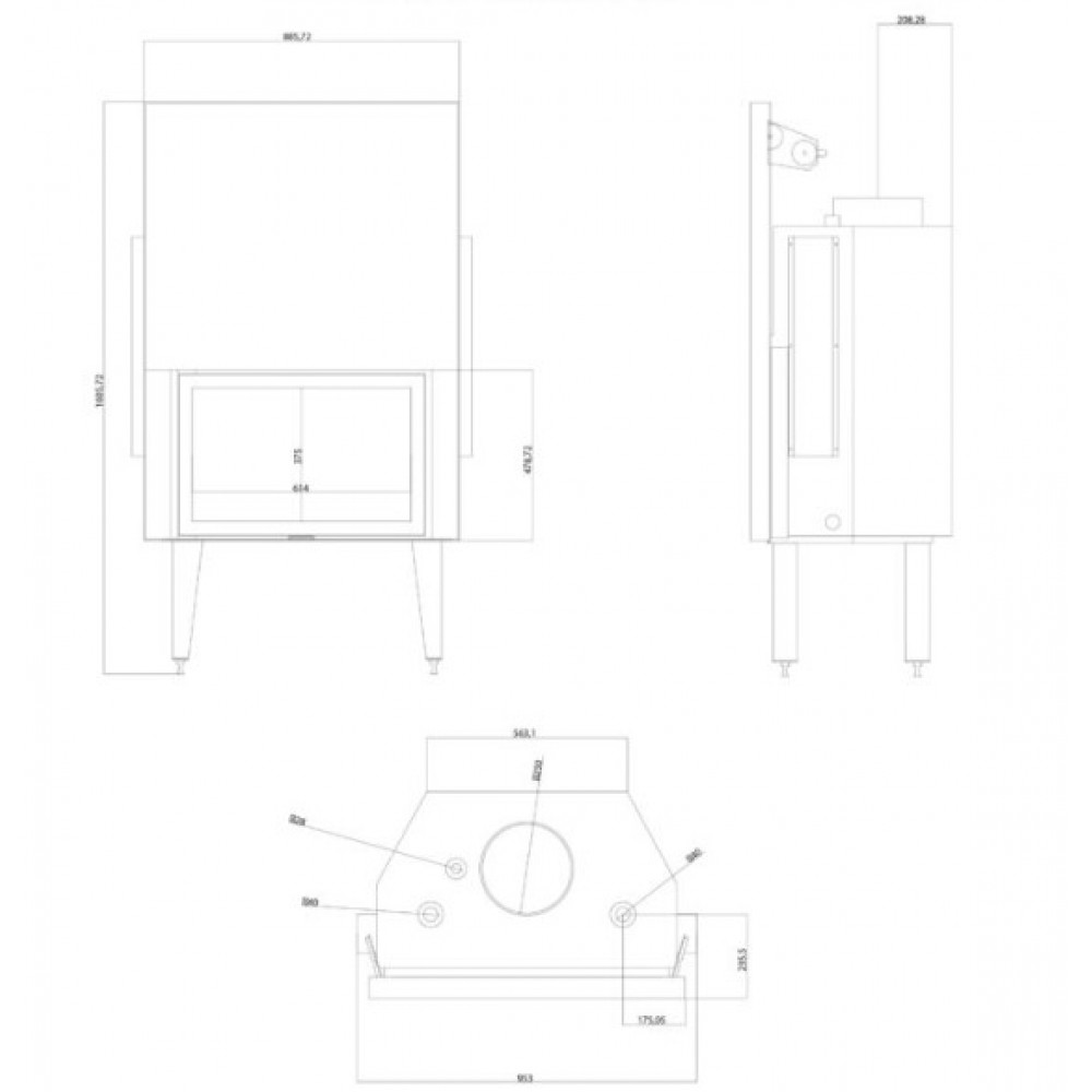 Vesikiertotakkasydän Balkan Energy ATS STRAIGHT HYDRO 800, 29.58kW | Vesikiertotakat | Takat |