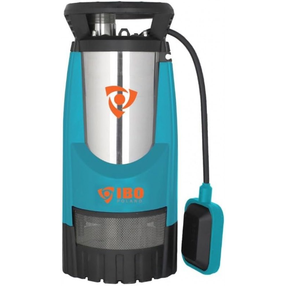 Uppopumppu ulkoisella uimurilla IBO Multi 1000 Inox, teho 1,0 kW, virtaus 6000 l/h, nostokorkeus 34 m, sopii kaivoihin ja muihin sovelluksiin