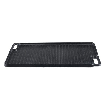 Kaksipuoleinen valurautalevy grilli, 46x26 cm - Valurautalevy