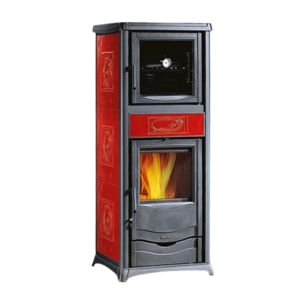 Italialainen Kamiina ja kanssa uunillinen La Nordica Rossella Plus Forno Evo, punainen, 9.4kW | Kamiinat / Valmistakat |  |