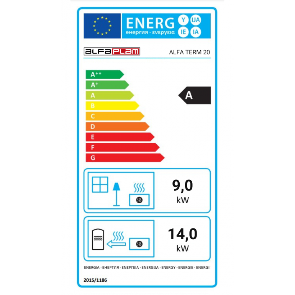 Vesikiertoinen puuhella Alfa Plam Alfa Term 20, Punainen, 23 kW | Puuhellat | Puu |