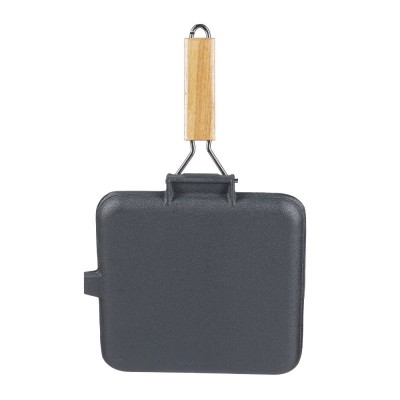 Valurautainen grillipannu taitettavalla puukahvalla, 28x28 cm - Valurautainen grillipannu