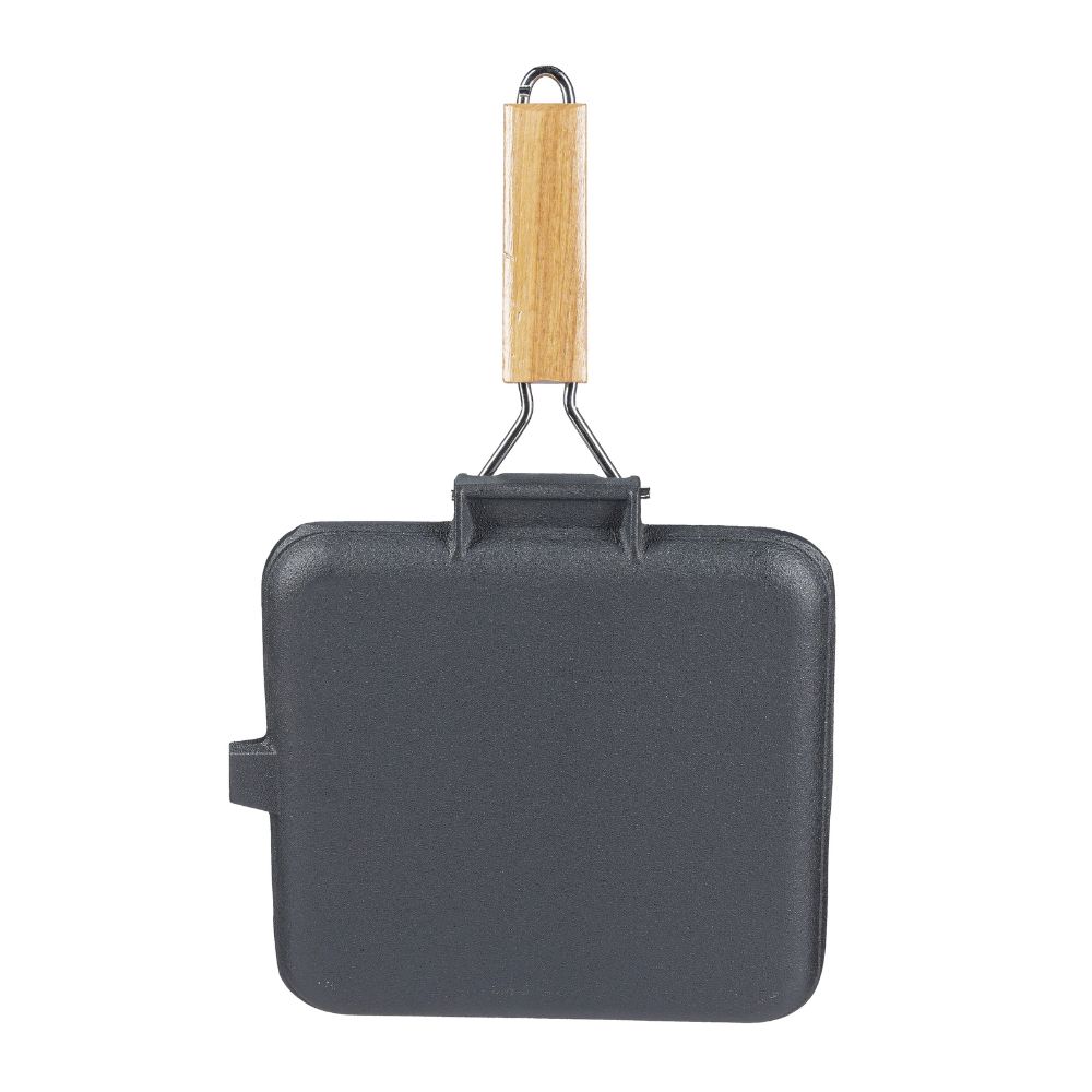 Valurautainen grillipannu taitettavalla puukahvalla, 24x24 cm |  |  |