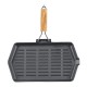 Valurautainen grillipannu taitettavalla puukahvalla, 35x21 cm |  |  |