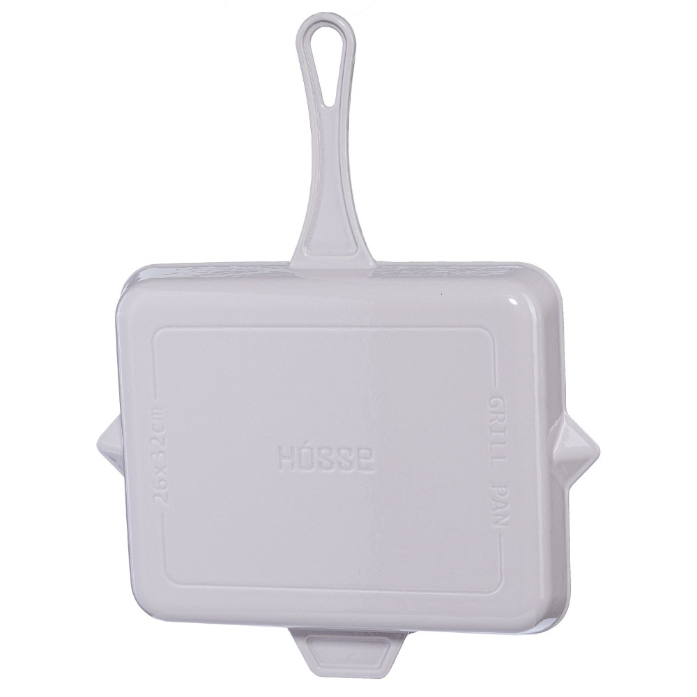 Emaloitu valurautainen grillipannu Hosse, Ivory, 26x32cm | Valurautainen grillipannu | Valurautapannu |