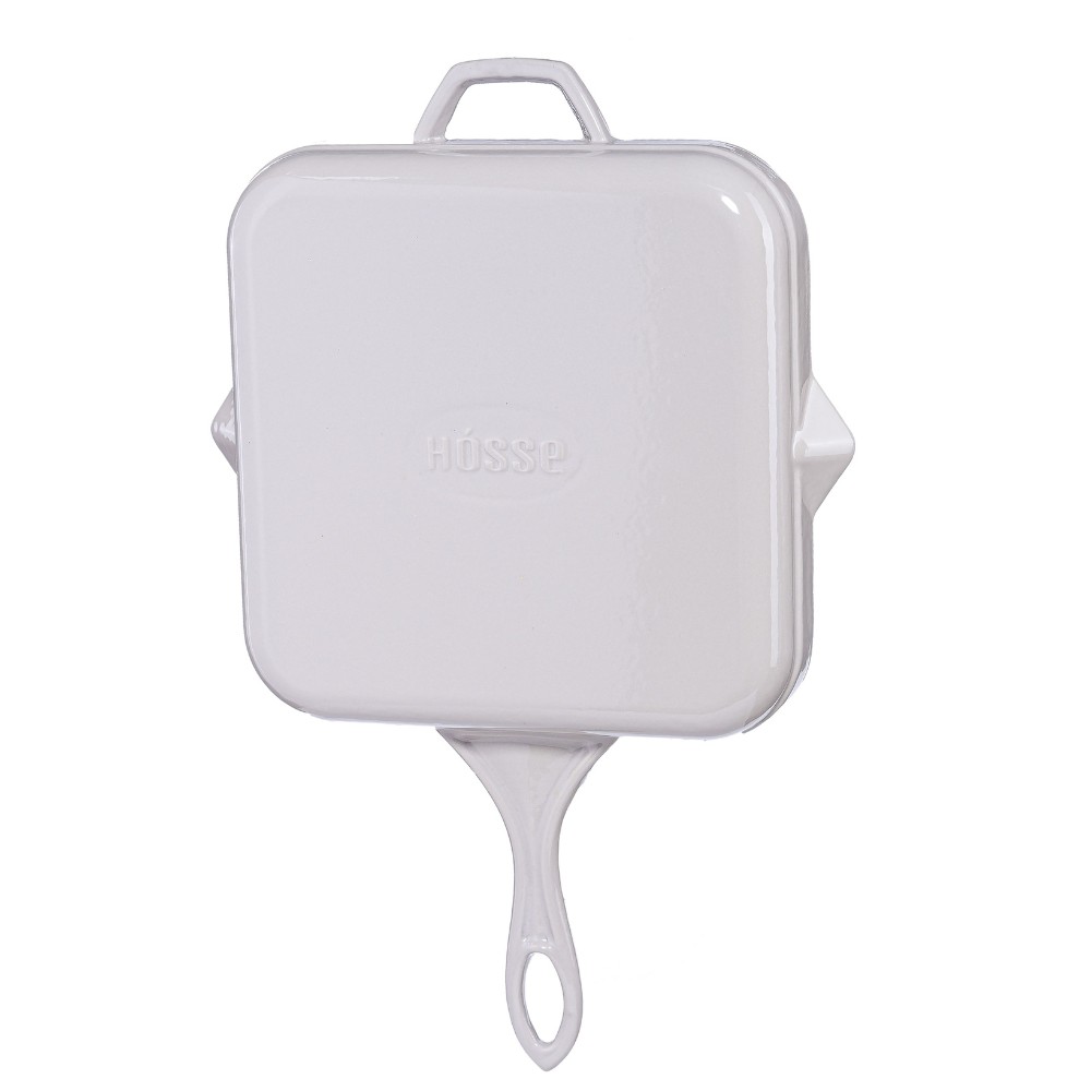 Emaloitu valurautainen grillipannu Hosse, Ivory, 28x28cm | Valurautainen grillipannu | Valurautapannu |