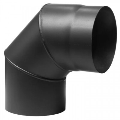 Savupiipun 90° PARKANEX, Teräs, Musta, Ø130, Paksuus 2mm - Savupiiput