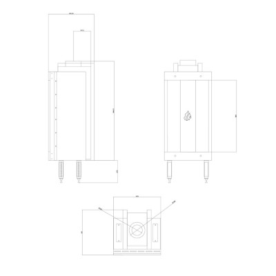 Kaasutakka Velmora Fire GAS STANDING STRAIGHT, 3.9kW - 6.0kW - Velmora Fire