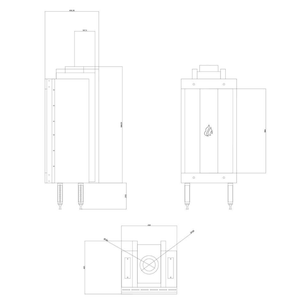Kaasutakka Velmora Fire GAS STANDING TUNNEL, 3.9kW - 6.0kW | Kaasutakat | Takat |