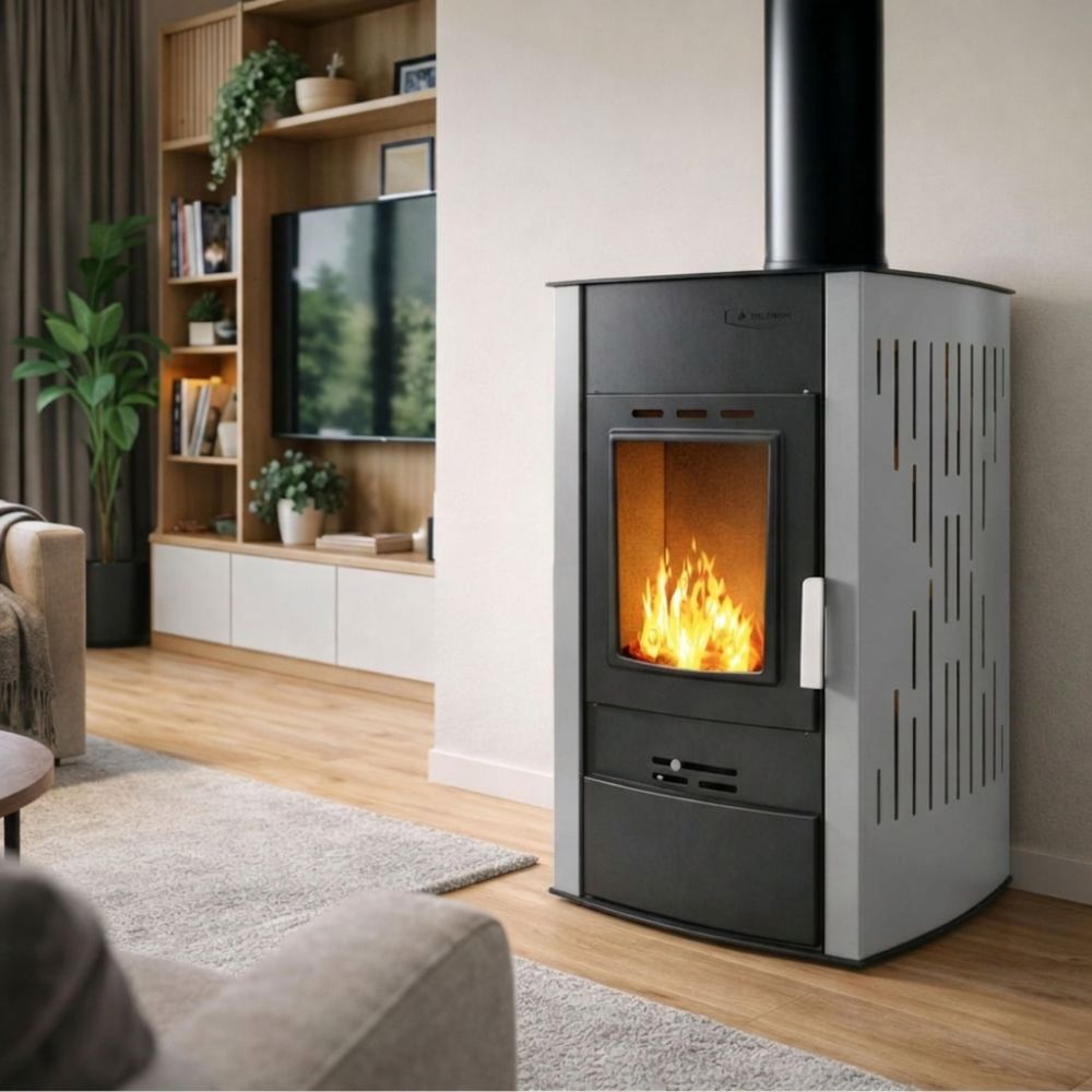Vesikiertokamiina Velmora Fire ATS HYDRO harmaa, 25kW | Vesikiertokamiinat | Kamiinat / Valmistakat |