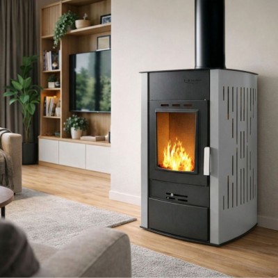 Vesikiertokamiina Velmora Fire ATS HYDRO harmaa, 25kW - Kamiinat / Valmistakat
