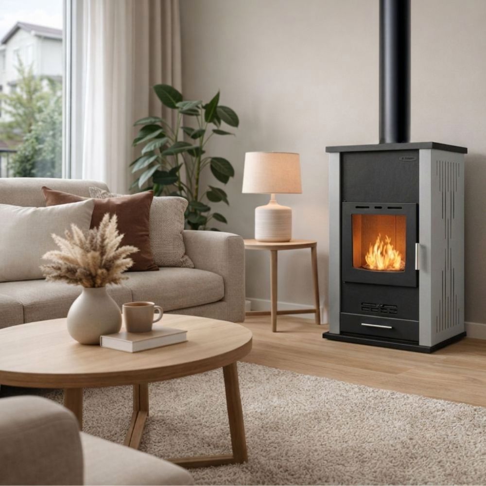 Vesikiertokamiina Velmora Fire ATS HYDRO harmaa, 33kW | Vesikiertokamiinat | Kamiinat / Valmistakat |