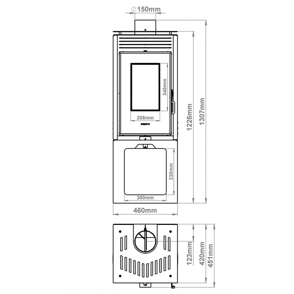 Kamiina Prity PMV3 Е, 10.8kW | Kamiinat / Valmistakat Prity | Prity |