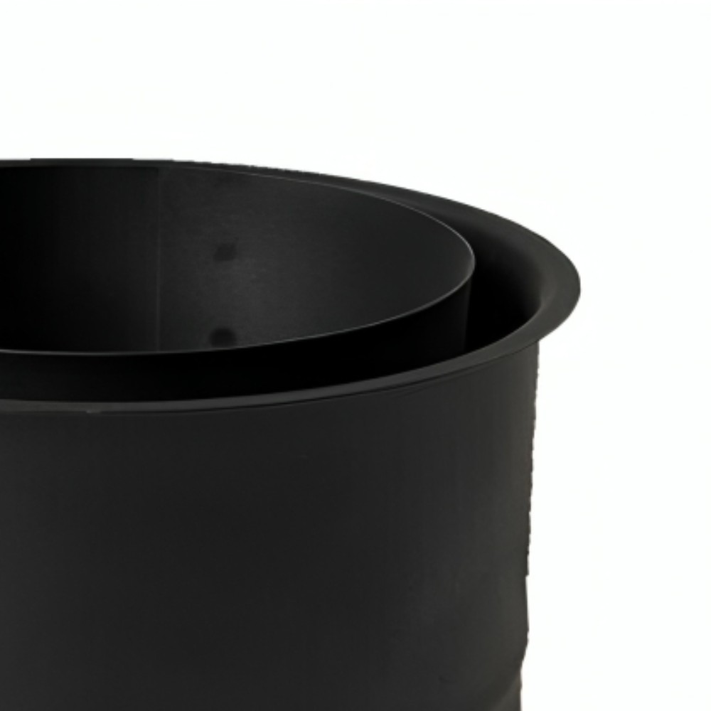 Kaksoissavupiippuruusuke MK NERO, teräs, musta, 115 mm, Ø150 | Savupiipun putket | Savupiiput |