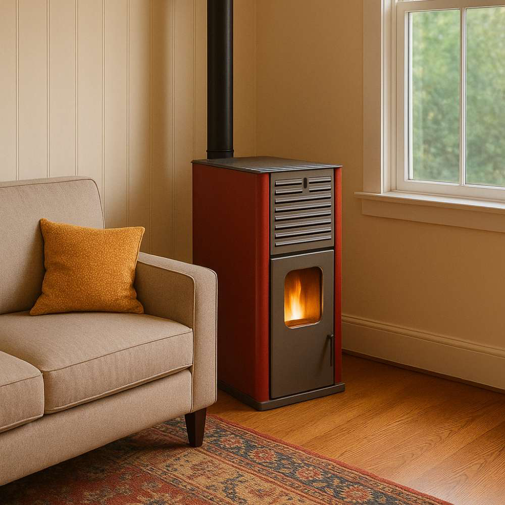 Pellet stove with back boiler Mytherm IOLI TS 18 red, 18kW |  |  |
