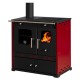 Puuhella Prometey Perfect Eco Lux vasemmalla savuhormilla, viininpunainen, 7.5kW |  |  |