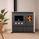 Puuhella Prometey Perfect Practik Lux keraaminen liesi, vasen savuhormi, norsunluu, 9.5kW | Puuhellat |  |
