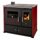 Puuhella Prometey Perfect Practik Lux vasemmalla savuhormilla, viininpunainen, 9.5kW | Puuhellat |  |